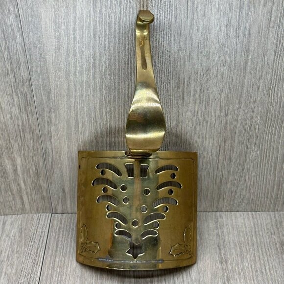 Vintage Pair Metal Brass Tree Christmas Stocking Hanger Hook Holiday Decor Gold - Picture 2 of 11